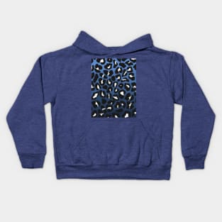 Blue Fade Leopard Spots Print Kids Hoodie